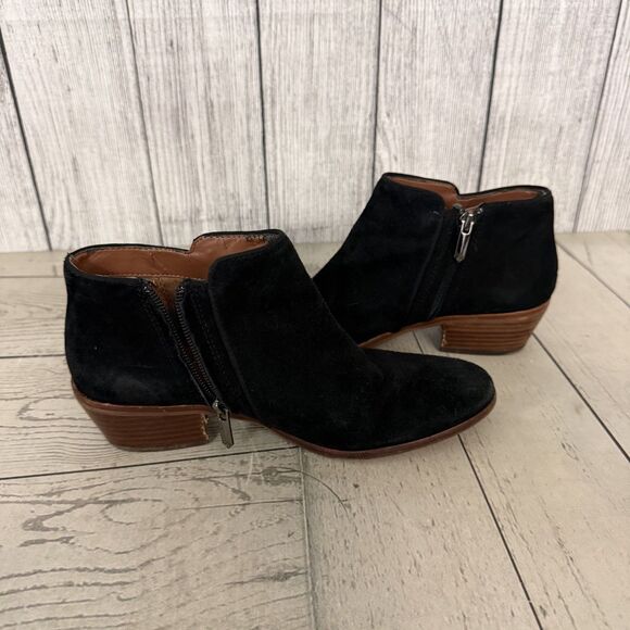 Sam Edelman Petty Black Suede Bootie Ankle Boots Women's 7M / 37 - Picture 6 of 9